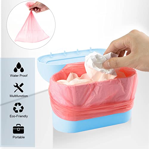 Car Trash Can, Mini Car Bin with Lid 2 Trash Bag Blue, Cute Car Accessories for Storage and Organization,Small Trash Can for car,Bedroom and Office - size: Car Trash Can - Blue with 2 Trash Bags