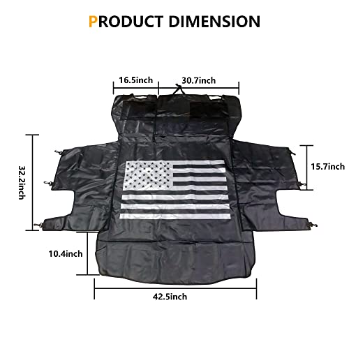 Pet Dog Cargo Liner Trunk Mat for 2007-2025 Jeep Wrangler JK JL 4 Door Unlimited Sahara Rubicon Rear Trunk Floor Mat Cargo Liner Dogs Seat Cover, All Weather Waterproof, America Flag - color: US Flag