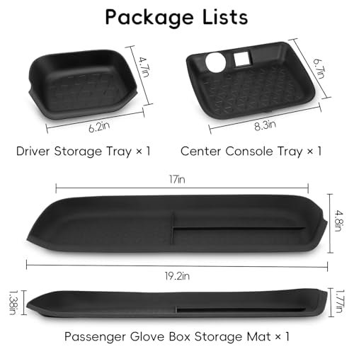 PIFOOG Center Console Storage Organizer Tray Fit for Toyota RAV4 2025 2024 2023 2022 2021 2020 2019 Car Passenger Glove Box Storage Mat Driver Central Insert Trays Interior Accessories Black 3PCS - style: Driver + Glove Box + Central Organizer Tray