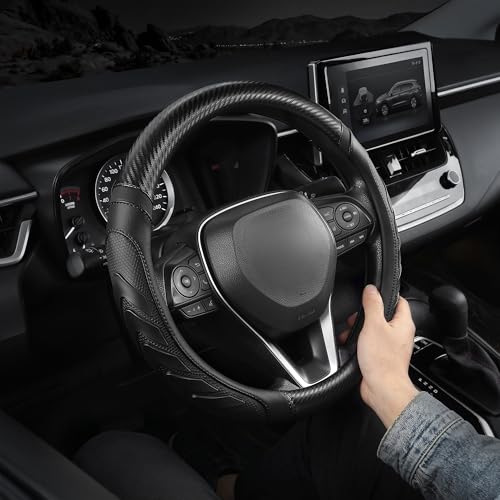 West Llama Customized Auto Car Steering Wheel Cover for Dodge RAM 1500 2500 3500, 15.5-16 inch(Black-Large Size) - color: D-Black