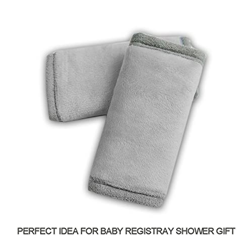 Car Seat Strap Covers for Baby Kids, Seat Belt Covers Strap Pads Cushion for boy Girl, Protect Neck and Shoulder rubbing, Anti-Slip Design, Universal for Stroller/Carrier/Pushchair Grey - color: Solid Grey