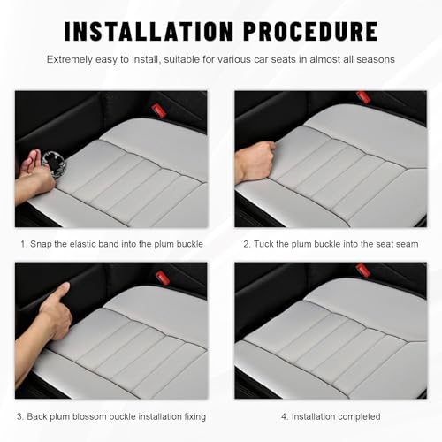 Sun Walker Car Seat Cushion, 1.2" Thick Memory Foam Auto Seat Protector Pressure Relief Pad, Nonslip Bottom Mat Comfort Driving Seats Cover for Truck SUV Sedan, Car Accessories (Gray)
