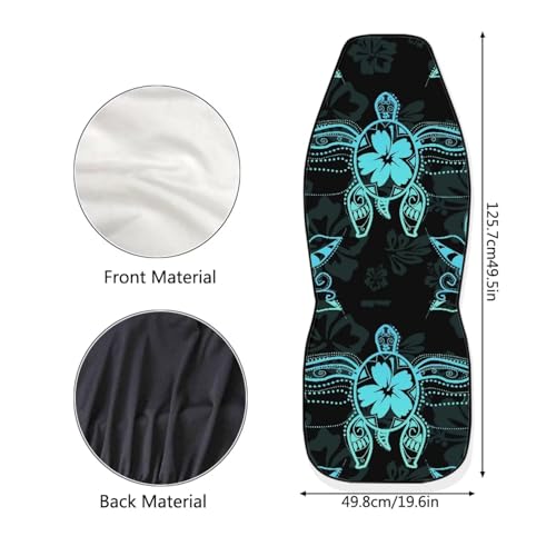 Blue Sea Turtle Front Car Seat Cover Hibiscus Car Seat Covers Front Seats Set of 2 Removable Automotive Accessories Anti-Slip Back Fabric for Most Cars Sedans SUVs - color: Blue Sea Turtle Hibiscus