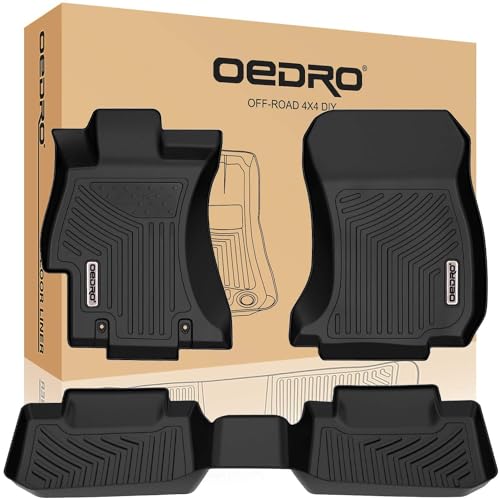 OEDRO Floor Mats Compatible with 2016-2017 Subaru Crosstrek, 2012-2016 Impreza, 2015-2021 WRX/WRX STi, 2013-2015 XV Crosstrek (Subaru/XV/Crosstrek/only), 1st and 2nd Row Floor Liners Black - size: 2016-2017, style: 1st & 2nd Row