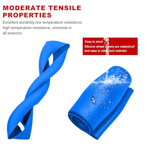 DXNQ Car Steering Wheel Cover, 13 to 14.17 inches Anti-Slip Silicone Steering Wheel Protector, Soft Flexible Shock-Absorbent Steering Wheel Protective Cover for Most Car Models (Dark Blue) - color: Dark Blue