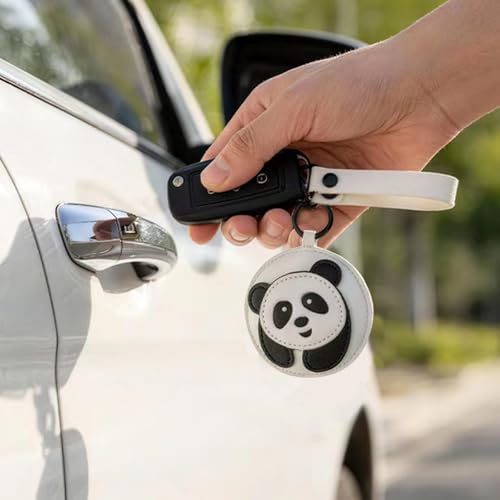 Cute Cartoon Keychain for Girl and Boy, 2 PCS Animal Key Ring Charm for Handbag, Purse, Backpack, Car Keys - color: White Yellow (Panda+dog)