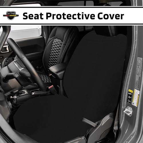 Seat Armour Black Car Seat Towel Cover – Soft, Machine Washable & Absorbent Seat Protector – Quick Install, Multipurpose Vehicle Seat Cover for Workout, Beach, Travel – Universal Fit