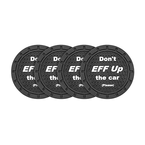 Car Cup Coaster, 4Pcs 2.75 Inch Auto Cup Holder Insert Coasters, Non-Slip Waterproof Embedded Drink Mat, Automotive Interior Accessories for Men and Women (A Black/4PCS) - color: A Black/4PCS