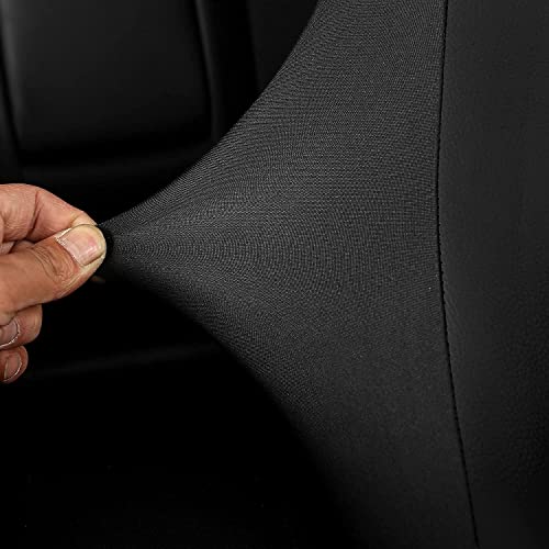 GIANT PANDA Front Car Seat Covers, Bucket Seat Covers, Leather Low Back Auto Seat Covers for Cars, Trucks, Jeep, Van, SUV, Pickup, Airbag Compatible (Beige+Black) - color: Beige(Separate headrest)