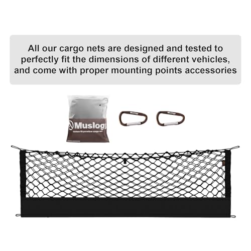 Truck Bed Cargo Net Trunk Netting Compatible with 2015-2025 2026 Outback Accessories, Pickup Cargo Organizer SUV Sedan Storage Net w/Heavy Duty Carabiners - style: 2015+ Outback
