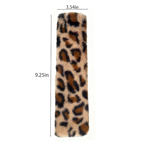 2 Pack Seat Belt Cover Pad, Soft Plush Leopard Print Seatbelt Straps Covers Seat Belt Shoulder Pads Car Interior Accessories for Car, Backpack