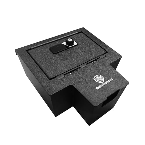 VaultsOnWheels for 2026 2025 2024 Chevrolet Silverado EV/GMC Sierra EV Center Console Safe Gun Safe Vault Hidden Console Storage LockBox Anti-Theft Pry-Proof High Security Biometric Fingerprint Lock - size: Silverado EV/Sierra EV |24+|Center Console Vault