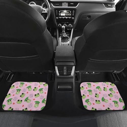 Frog Donut Pink Car Floor Mats Front & Rear Car Mats Universal Fit for SUV,Vans,sedans, Trucks,Set of 4pcs Car Carpet - color: Frog Donut Pink