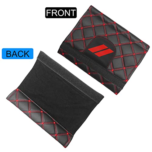 YOSRTER Seat Belt Pad, Shoulder Strap Protection Pad for Dodge Charger Durango Challenger Journey Seat Belt Covering Pad Anti-Scratch Leather Seat Belt Decoration(Red Trim)