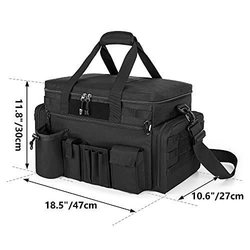 Trunab Patrol Bag, Police Duty Bag, Car Front Seat Organizer with 15.6” Tablet and Laptop Storage for Law Enforcement, Police Patrol, MOLLE Compatible