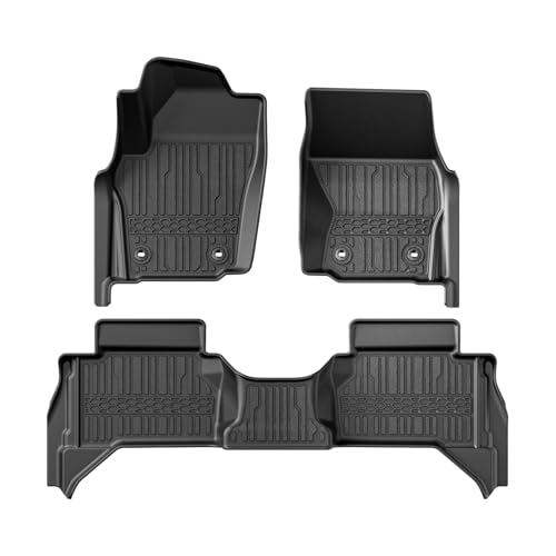 TripleAliners for Tacoma 2024 2025 2026 Double Cab Floor Mats (Fit Manual Trans ONLY) All Weather Floor Liners Compatible with 2024+ Toyota Tacoma Accessories Front & Rear Mats(Not for Hybrid/Auto) - size: Tacoma | Manual Trans | 2024+