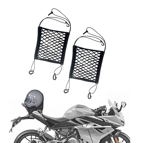 ZMD 2PCS Upgrade Cargo Net for Motorcycle Helmet Storage, 9.8"X11" High-Elastic Double Layer Bungee Net with 8 Hooks, Small Cargo Net for Bikes, Electric Bikes, Scooters, Motorcycles - size: 11 x 9.8 Inches