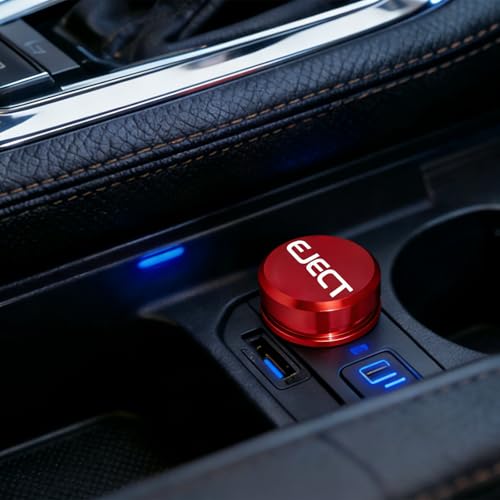 Cigarette Lighter Plug Cover Billet Aluminum Cigarette Lighter Plug, Fits All Vehicles with Standard 12 Volt Power Source Aluminum Dustproof Plug (Eject) - color: Eject