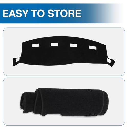 KUST Black Dash Cover for 2002-2005 Dodge Ram 1500, 2003-2005 Ram 2500/3500 Polyester Dashboard Cover Non-Slip Interior Accessories for Dodge Ram Custom Fit Dashboard Mat No Glare - size: For Ram 02-05