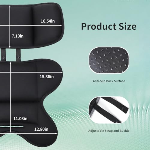 Head and Body Support Car Seat Insert, Soft Breathable Car Seat Cushion, Universal Carseat Insert Support for Stroller, Swing & Carrier (Black) - color: Black