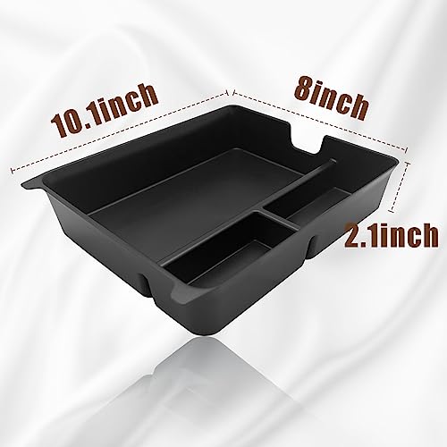 Muslogy Center Console Organizer Compatible with 2023-2026 Honda Pilot Accessories, 2024 2026 Ridgeline/2024-2026 Passport Center Console Storage Box Divider Inserts Interior ABS Material(Black) - size: Center Console Organizer