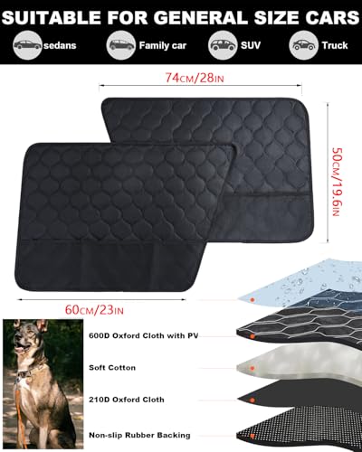 2PCS Car Door Protector for Dogs - Waterproof Pet Car Door Cover with Scratch Protection, Universal Fit for All Vehicles (L) - size: L