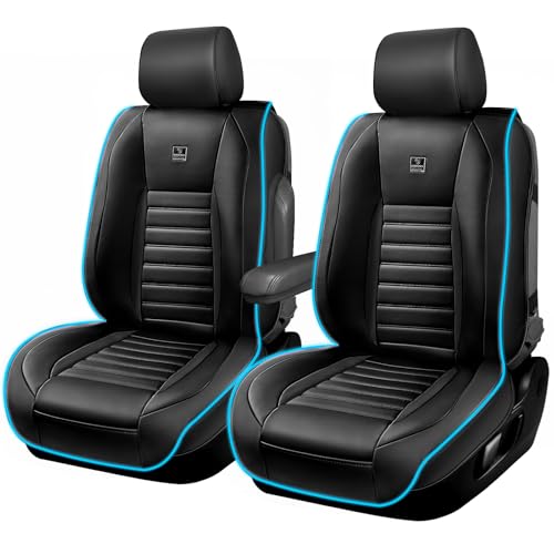 CAR PASS LED Lights Nappa Leather Car Seat Covers Front Seats, Waterproof Seat Cover for Cars Variable RGB Lights with DIY Music Sync Mode, All Weather Universal Fit Trucks SUV Automotive Pick-up