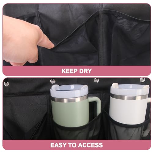 UXIETIN Cup Storage Organizer Compatible Stanley - 15 Large Bottle Pockets, Hanging Wall Mount for Various Sizes, Tumbler Storage Accessories
