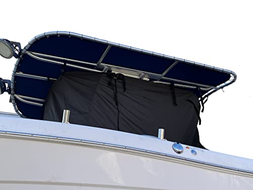 Heavy Duty T-Top Boat Cover, Fits 20ft to 22ft Long Center Console Boat with T-Top Hard-Top, Waterproof Fade Resistant T Top Boat Storage Cover (Black, Size 2: 20'-22' Long, Beam 106" W) - color: Black, size: Size 2: 20'-22' Long, Beam 106" W