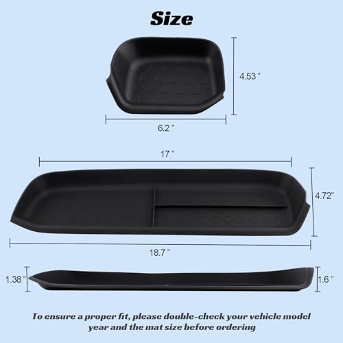CARFIB Driver Storage Box Organizer Mat Fit for Toyota RAV4 2025-2019 Passenger Side Mats Glove Box Organizer Tray Interior Insert Accessories - style: Driver + Passenger