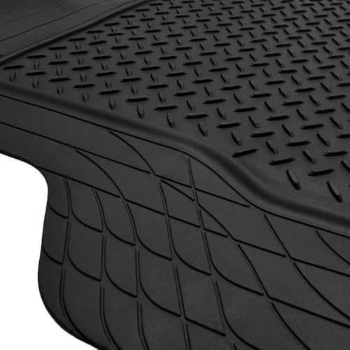 Black Rubber Trunk Mat Fits Cars Universal Trim To Liner 43.2" X 53.7" Inches-Size MT-785-BK