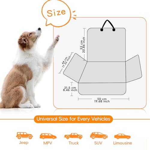Dog Car Seat Cover for Front Seat, Waterproof & Scratch-Proof Pet Seat Protector, Nonslip Car Seat Cover for Dogs, Universal Fit for Cars, Trucks & SUVs, Standard Size - size: Black Passenger Car Cover