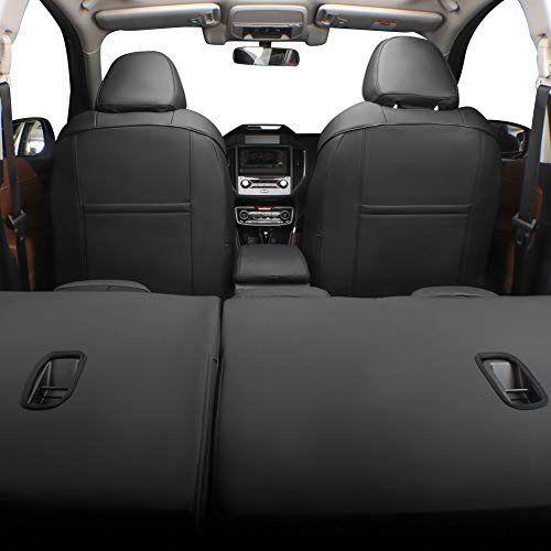 EKR Custom Fit CX5 Car Seat Covers for Select Mazda CX-5 Touring,Grand Touring,S Select,Carbon Turbo,2017-2025 Rear Row 40/60 Split W/Armrest - Leatherette (Black) - color: Leather (Black), size: 2017-2025 CX-5 Rear 40/60 Split W/Armrest