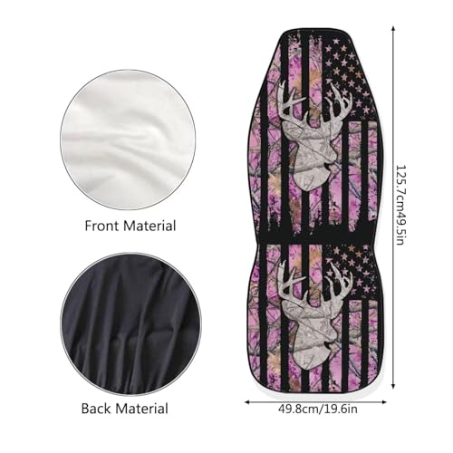 American Flag Deer Car Seat Covers Universal Front Car Seats Breathable Anti-Slip Back Fabric Removable Automotive Accessories Suitable for Cars SUV - color: American Flag Deer