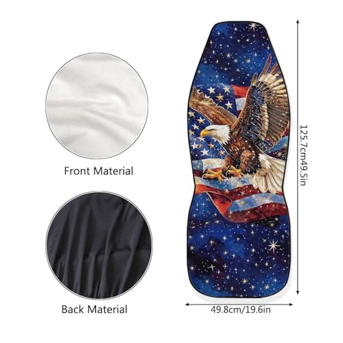 Car Seat Covers Front Seats Only Breathable Elastic Fabric Cover American Flag Eagle Auto Interior Protection Anti-Slip Back Fabric Universal Fit Most Cars SUV Van Truck - color: American Flag Eagle