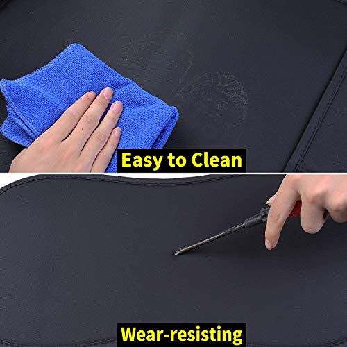 Aierxuan Back Rear Seat Covers Universal for Toyota Honda Kia Ford Mazda Jeep Lexus Waterproof Leather Compatible with Split Bench 60/40 (Rear Seat/Black) - color: Rear Seat/Black