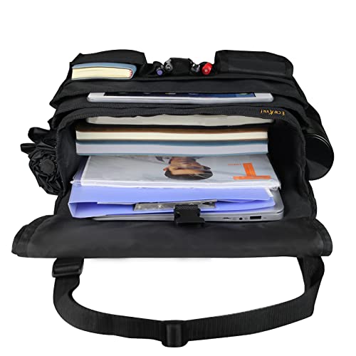 ECWKVN Car Front Seat Organizer with Dedicated Tablet/Laptop Storage, Vehicle Storage Organizer with Cup Holder-Adjustable Strap, Hardened Buckles, Car Seat Organizer Law Enforcement