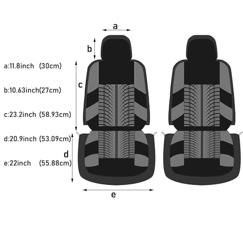 AUTOYOUTH Red Seat Covers Front Seats Only, 3D Tyre Embossed Breathable Bucket Covers, Airbag Compatible, Quick Setup Universal Fit for Sedan, SUV, Truck, Van - color: Red, size: Front Seats Only (4 pieces)