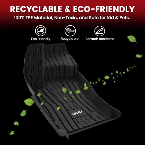LASFIT Floor Mats for 2017-2020 Lincoln Continental, Custom Fit All Weather TPE Floor Liners, Full Coverage 1st & 2nd Row 3-Piece Set, Black - size: 2017-2020|For Lincoln Continental|Floor Mats