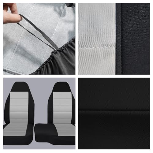 2PCS 60/40 High Back Bench Seat Cover Compatible with Ford Ranger 2004 2005 2006 2007 2008 2009 2010 2011 2012-Gray