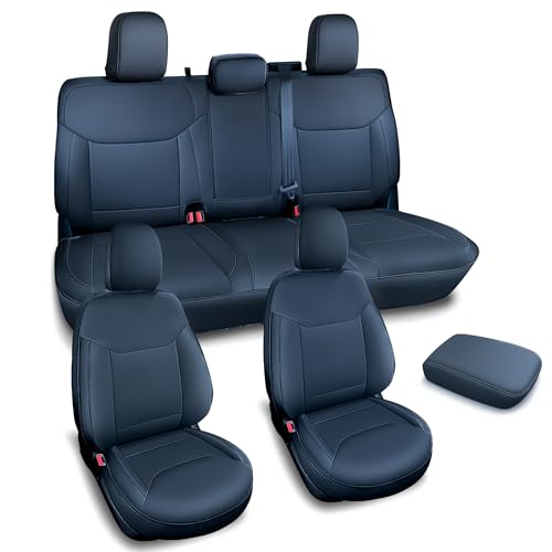 Leather Seat Covers Custom Fit for Maverick 2022-2026, Compatible with XL, XLT, Lobo, Lariat, Tremor Model - Armrest Covers Included - Faux Leather, Fully Covered, Fit Like a Glove