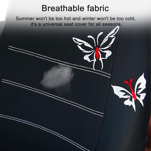9PCS Full Set Car Seat Covers, Automotive Front and Rear Split Bench Protector Cover Set, Light Breathable Durable Washable, Airbag Compatible, Universal for SUV, Truck, RV, Van, Sedan