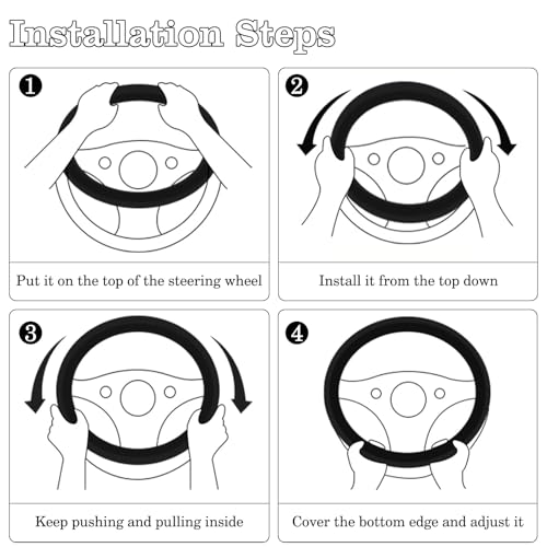 Black Red Car Steering Wheel Cover, Nappa Leather, Bottom Color Blocking, Universal 14.5-15 Inch Leather Anti-Slip Breathable Auto Steering Wheel Covers for Men Women - color: Black Red