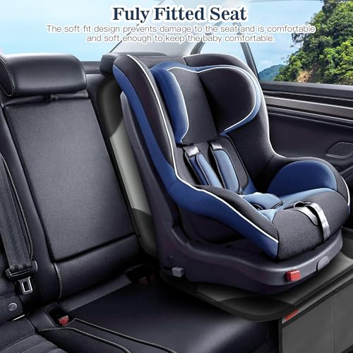 Sinvitron Car Seat Protector for Child Car Seat, Waterproof Car Seat Cover for Leather and Fabric Seats, 2 Mesh Pockets, Non-Slip Bottom, Thick Padding Cushion(1 Pack, Grey) - color: 1 Pack Grey