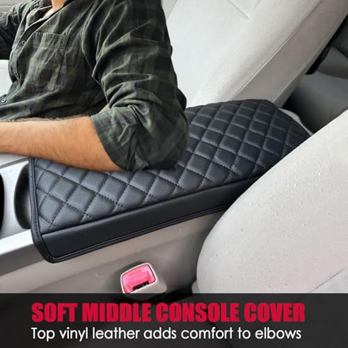 Center Console Armrest Cover for Toyota Prius 2004 2005 2006 2007 2008 2009 - Middle Console Lid Protector Cover for Toyota Prius Interior Accessories - size: 6) 04-09 |Prius| Black, +Thick Size