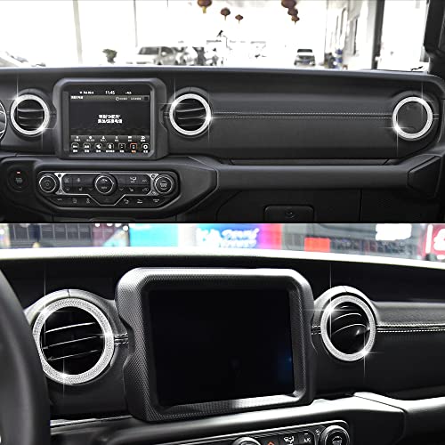 LECART Glitter Air Vent Outlet Cover Fit for Jeep Wrangler JL JLU Gladiator JT JTU 2020 2021 2022 2023 2024 2025 Car Interior Metal Stickers 4 Pack