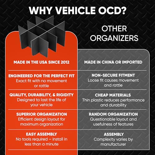 Vehicle OCD - Center Console Organizer for Toyota Tundra (2007-2013) / Sequoia (2008-2022) - Made in USA - SLX111 - size: 2007-2013, style: Center Console Organizer