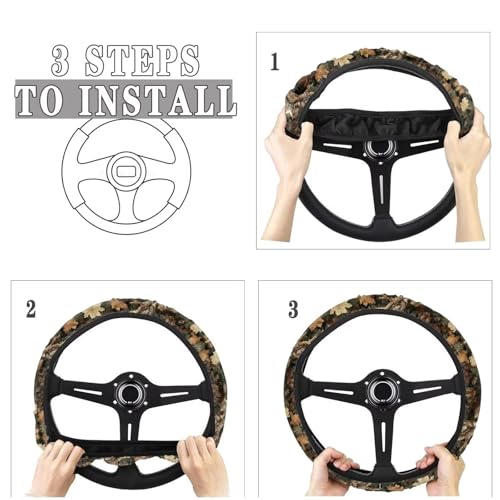 Camo Steering Wheel Cover 15 Inches for Men Reindeer Neoprene Anti-Slip Blue Car Steering Wheel Grip Wrap Soft Car Accessories Protective for SUV Vehicle Sedan Truck - color: Camo Branch Reindeer