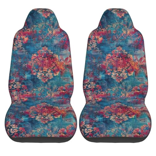 Stain Resistant Car Seat Cover Boho Aztec Bucket Seat Covers Non-Slip Seat Protector Cloth Seats, Van, Truck, SUV, Sedan Modern Blue Seat Protector - color: Boho Aztec