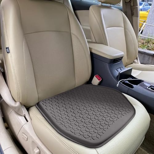 Gel Car Seat Cushion, Soft Cooling Honeycomb Non-Slip Vehicle Seat Bottom Mat for Long Sitting, Breathable Automotive Interior Chair Pad to Reduce Sweat, Universal for Truck SUV RV (Coffee) - color: Coffee